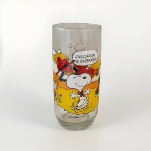 1971 Camp Snoopy Collectors Drink Glass Civilization is Overated McDonalds